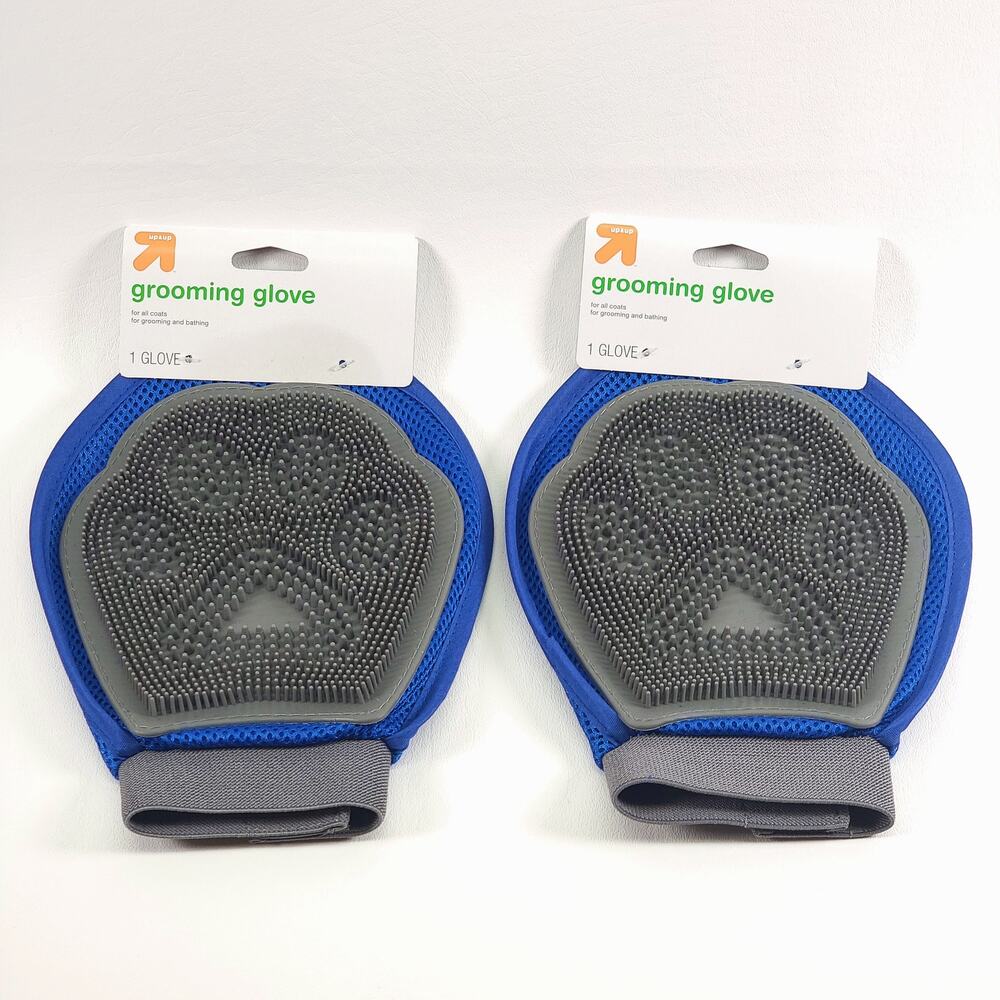 2 Target Up & Up Dog Grooming Brush Slip-On Glove Tool‎ Double Sided BRAND NEW